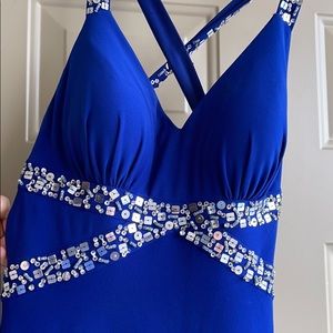 Navy prom dress long